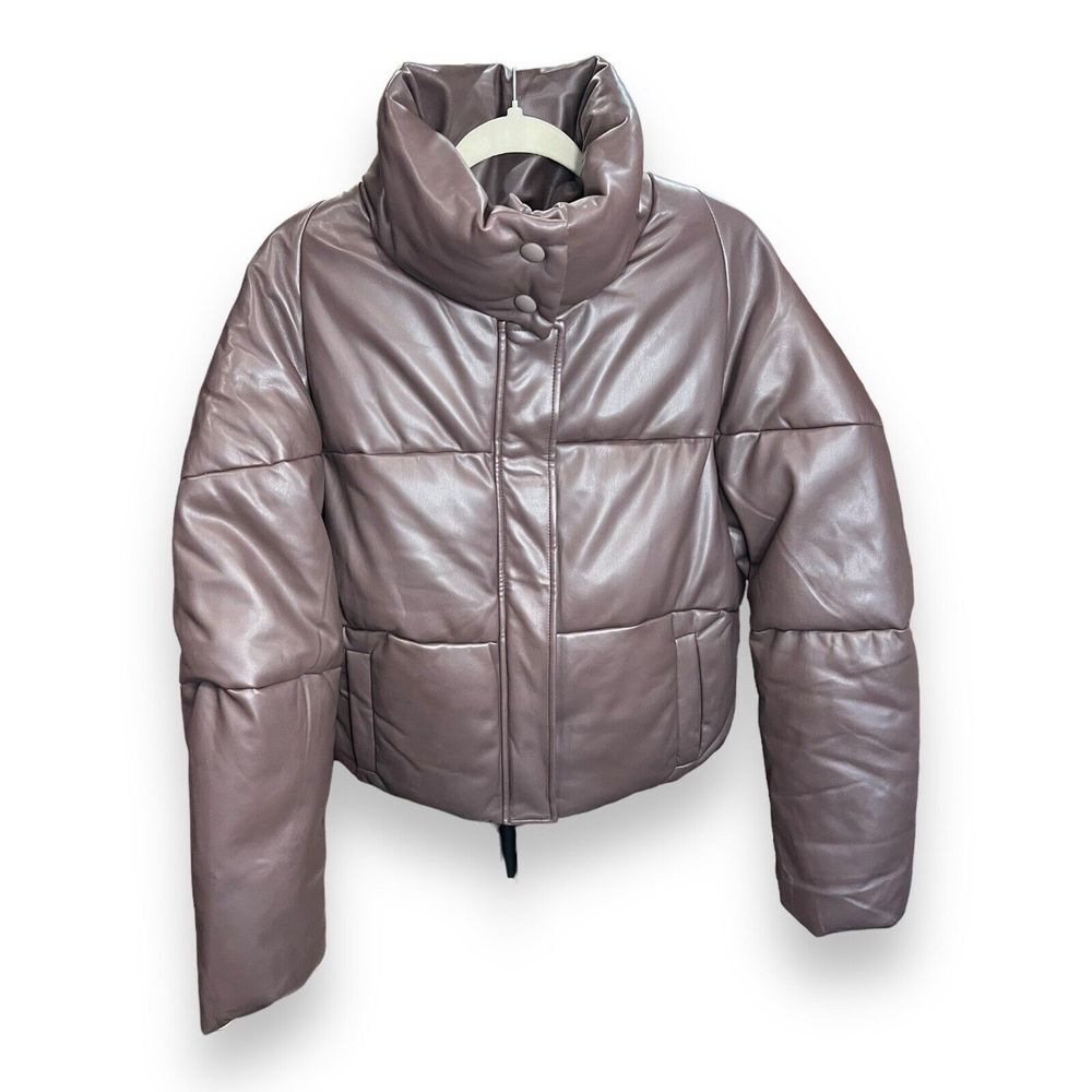 APPARIS Jemma Brown Puffer‎ Coat Size Large Faux Leather NWT